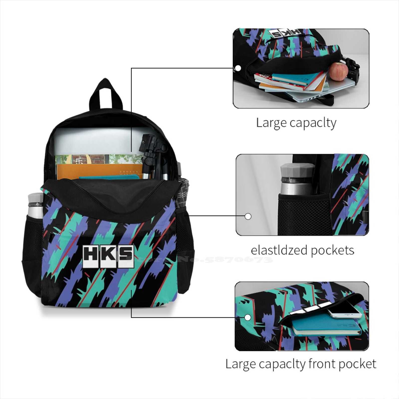 Hks Large Spacious Fashion Backpack