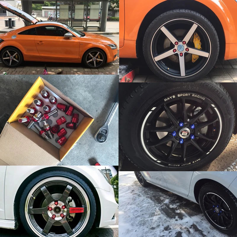 7075-T6 Forged Aluminum Alloy Strengthening Automotive Wheel Bolts for VW-BMW-Benz-Audi-Porsche