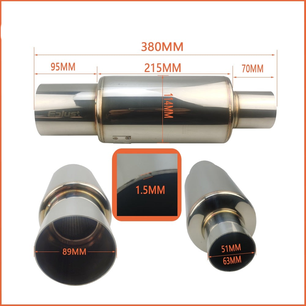 Automotive muffler universal high quality stainless steel