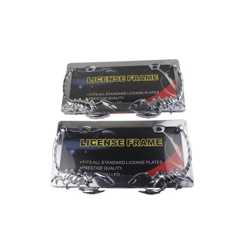 Scorpion-shaped license plate frame,