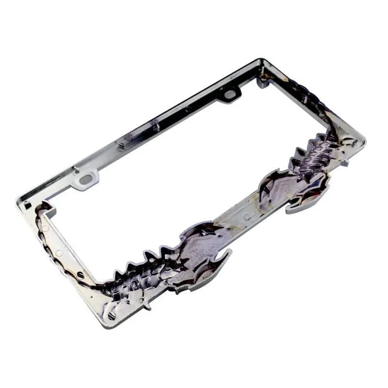 Scorpion-shaped license plate frame,