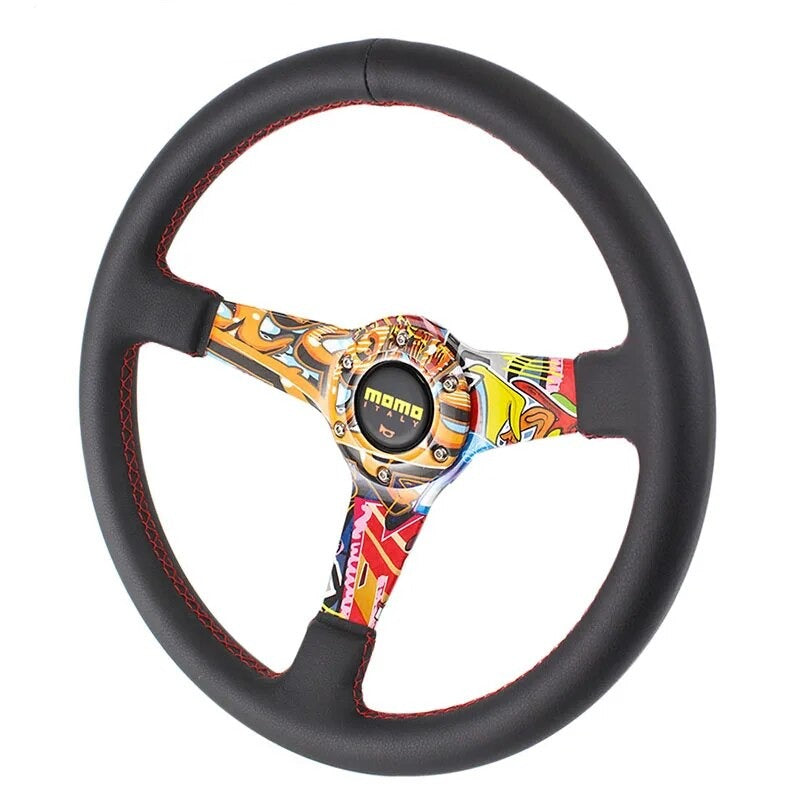Universal racing leather steering wheel MOMO Drift