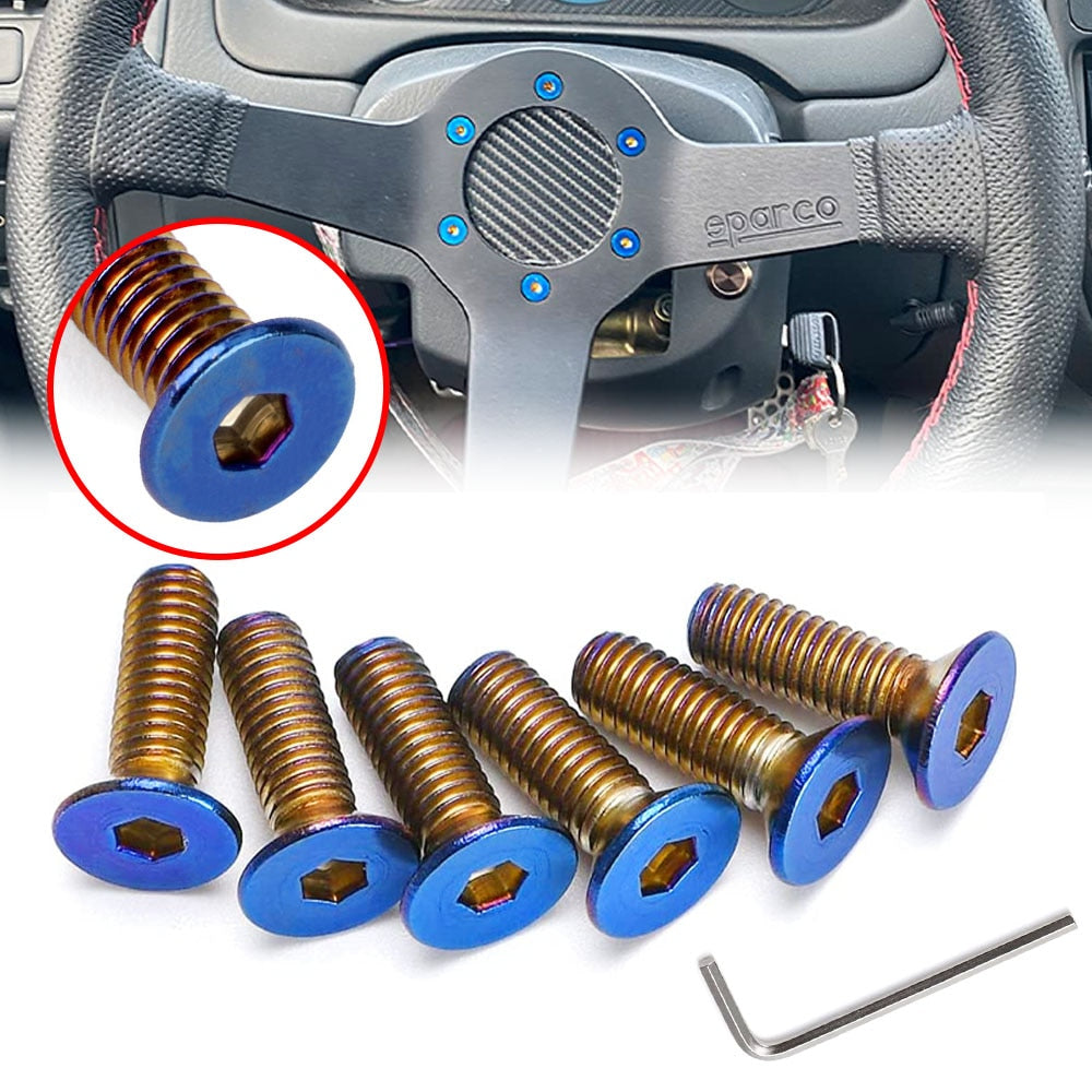 Titanium steering wheel bolts