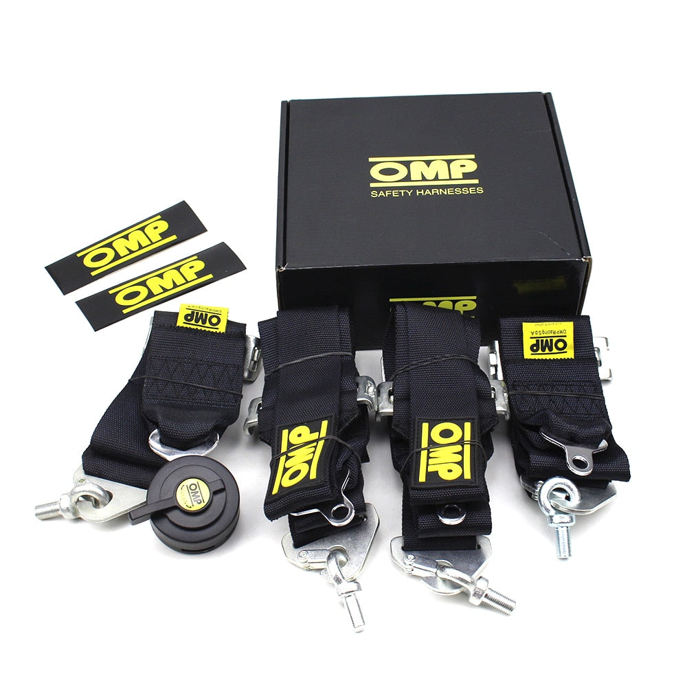 Universal race car seat belt with quick release buckle
