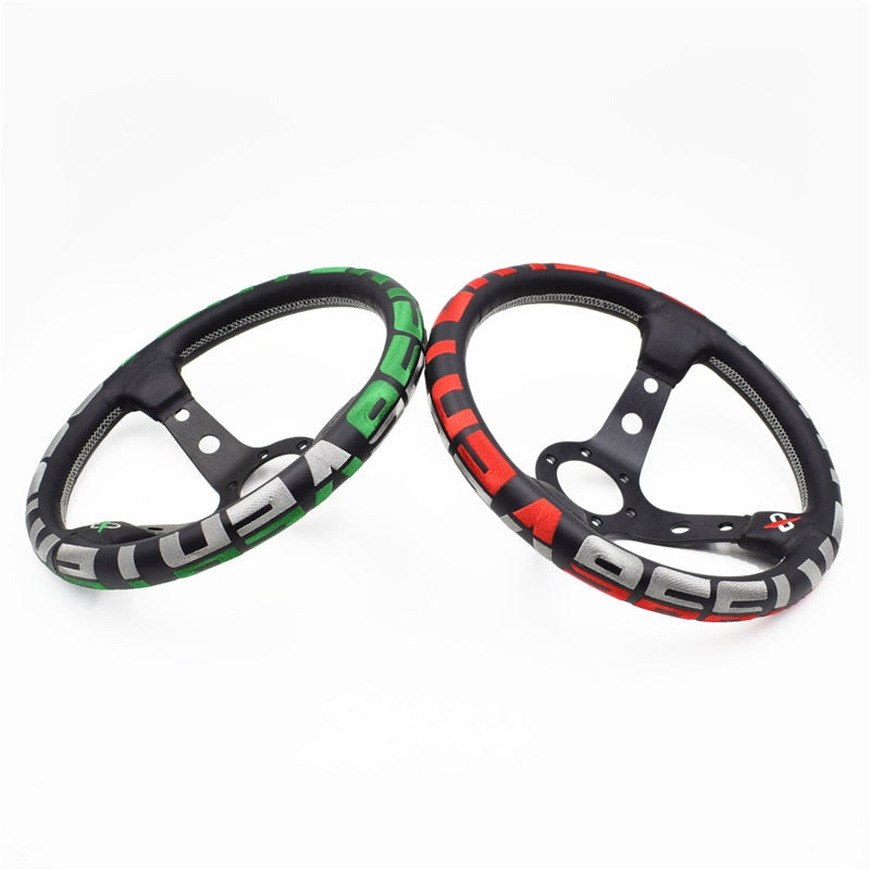 Vertex 1996 13inch Genuine Leather Embroidery Drift Sport Steering Wheel