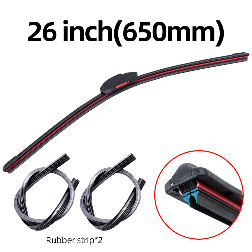 Universal soft double layer rubber car wipers