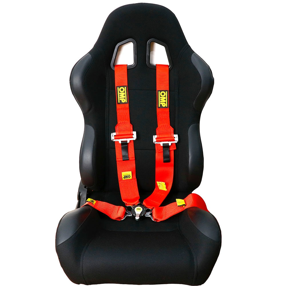 Universal race car seat belt with quick release buckle