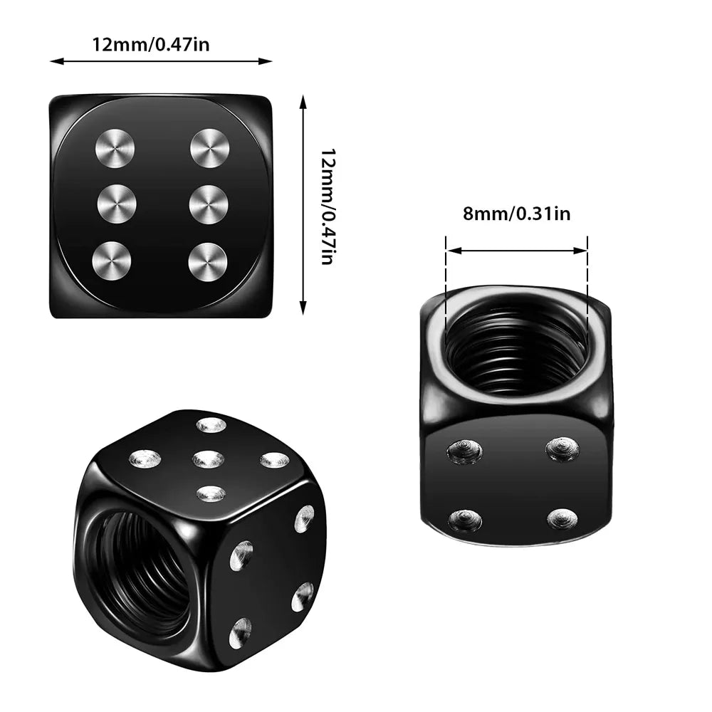 Dice Style Tire Valve Stem Caps
