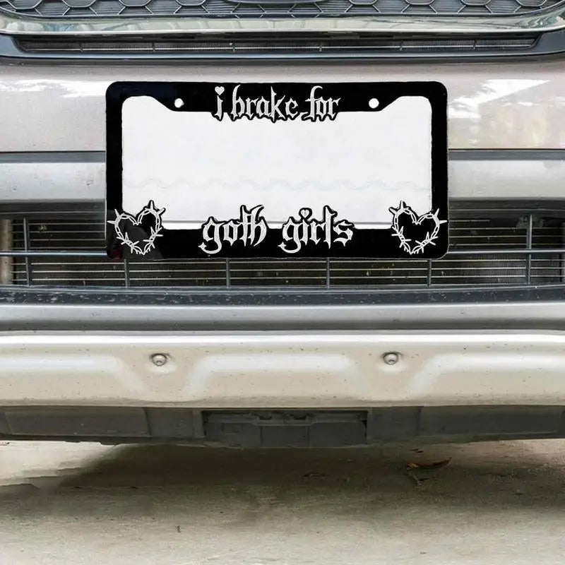 Black license plate frames, for girls