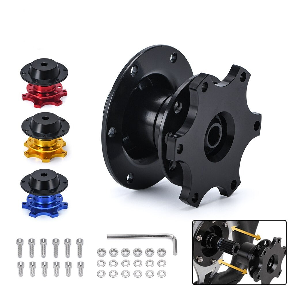 Guick release steering wheel hub adapter