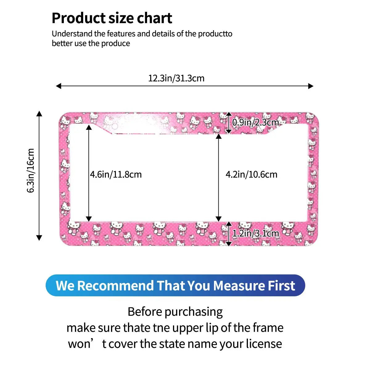 Anime Universal Aluminum Alloy US Car License Plate Frame