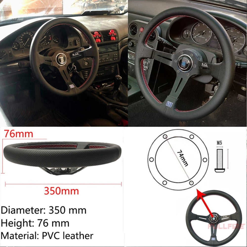 universal classic drift racing microfiber steering wheel