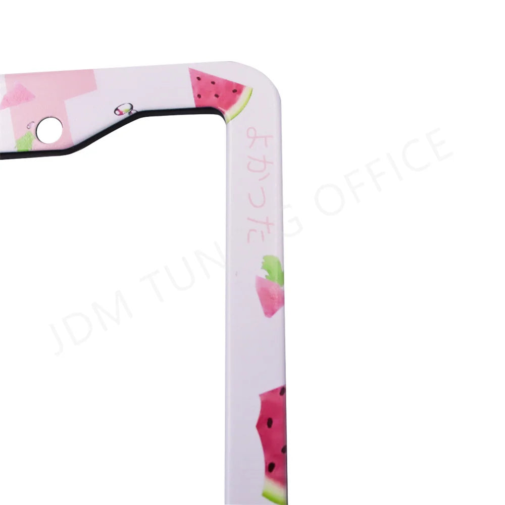 Cute watermelon Japanese anime style license plate frames
