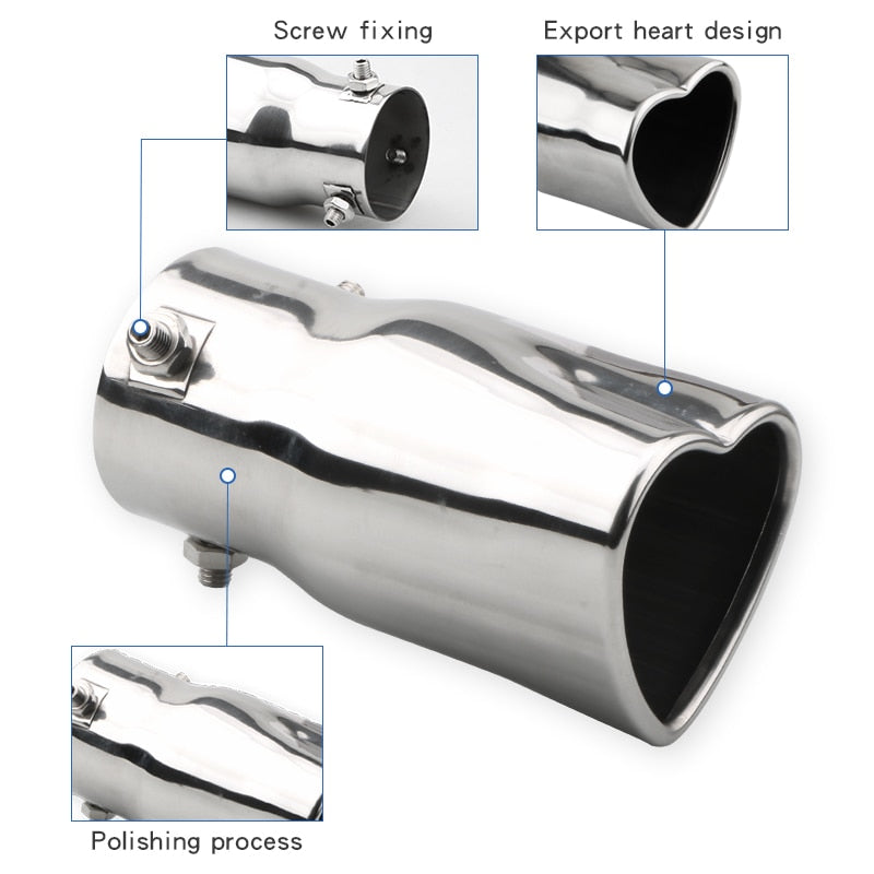 Fashion design heart shaped exhaust tips