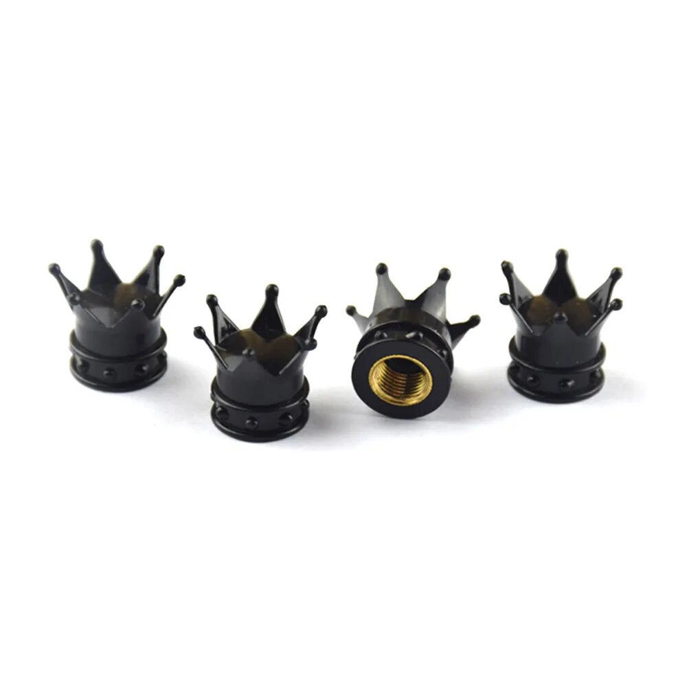 Tire valve cap with crown