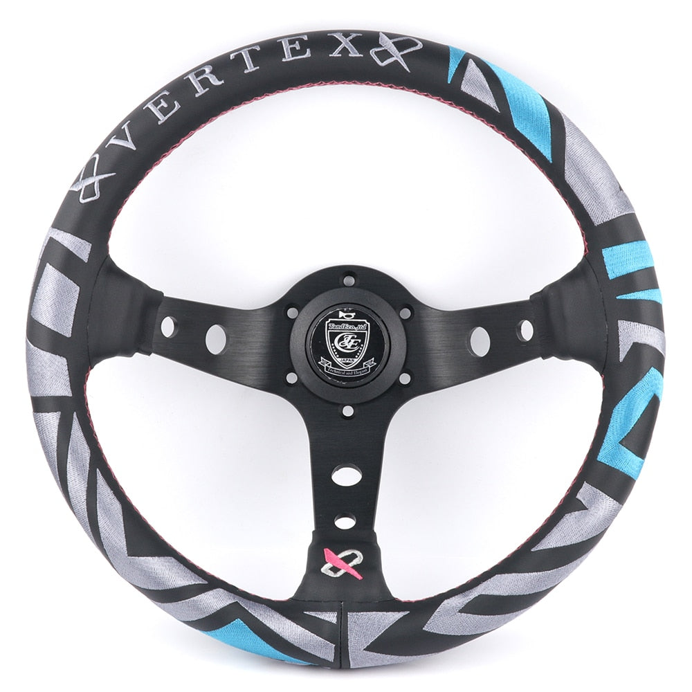 Vertex 1996 13inch Genuine Leather Embroidery Drift Sport Steering Wheel