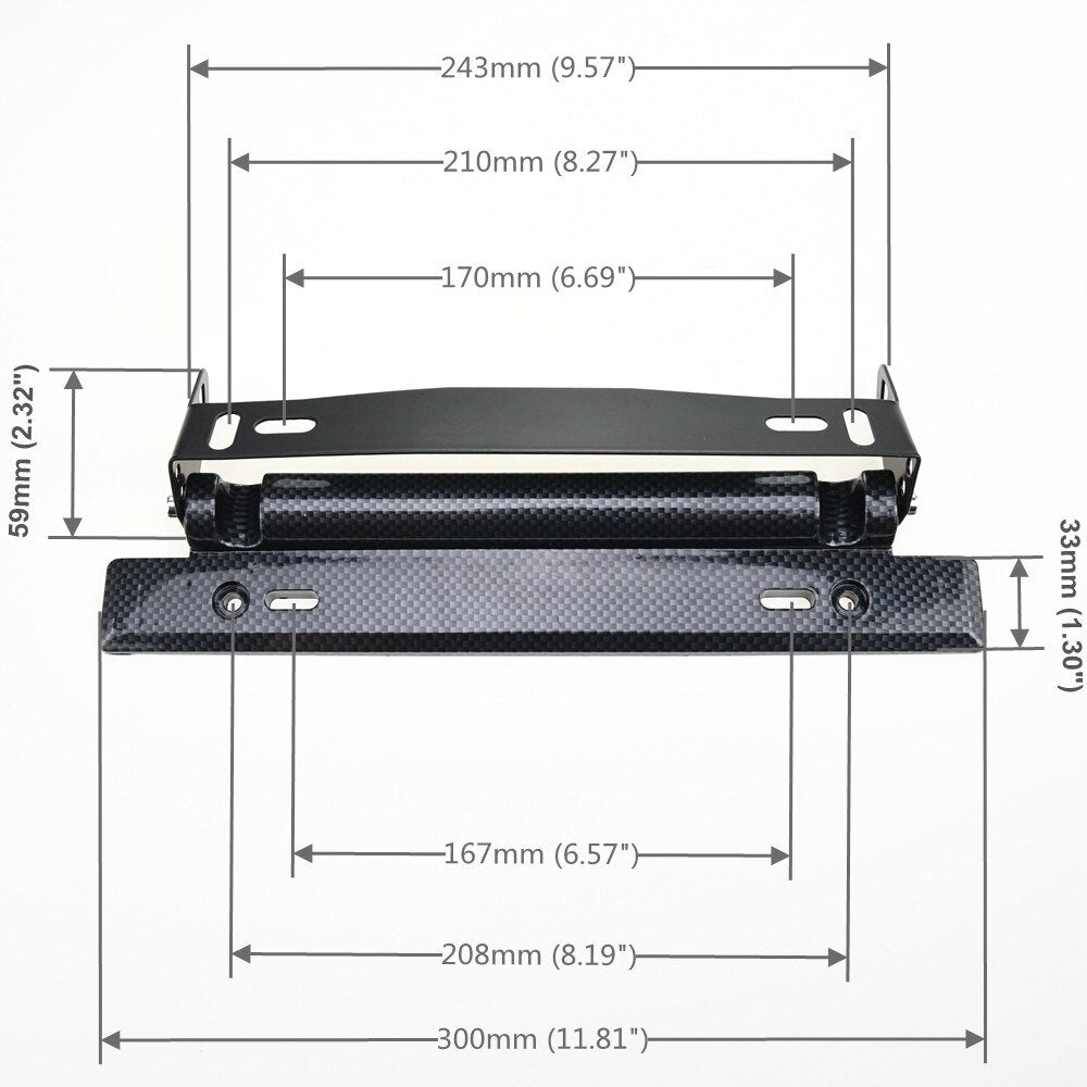 Universal adjustable license plate holder