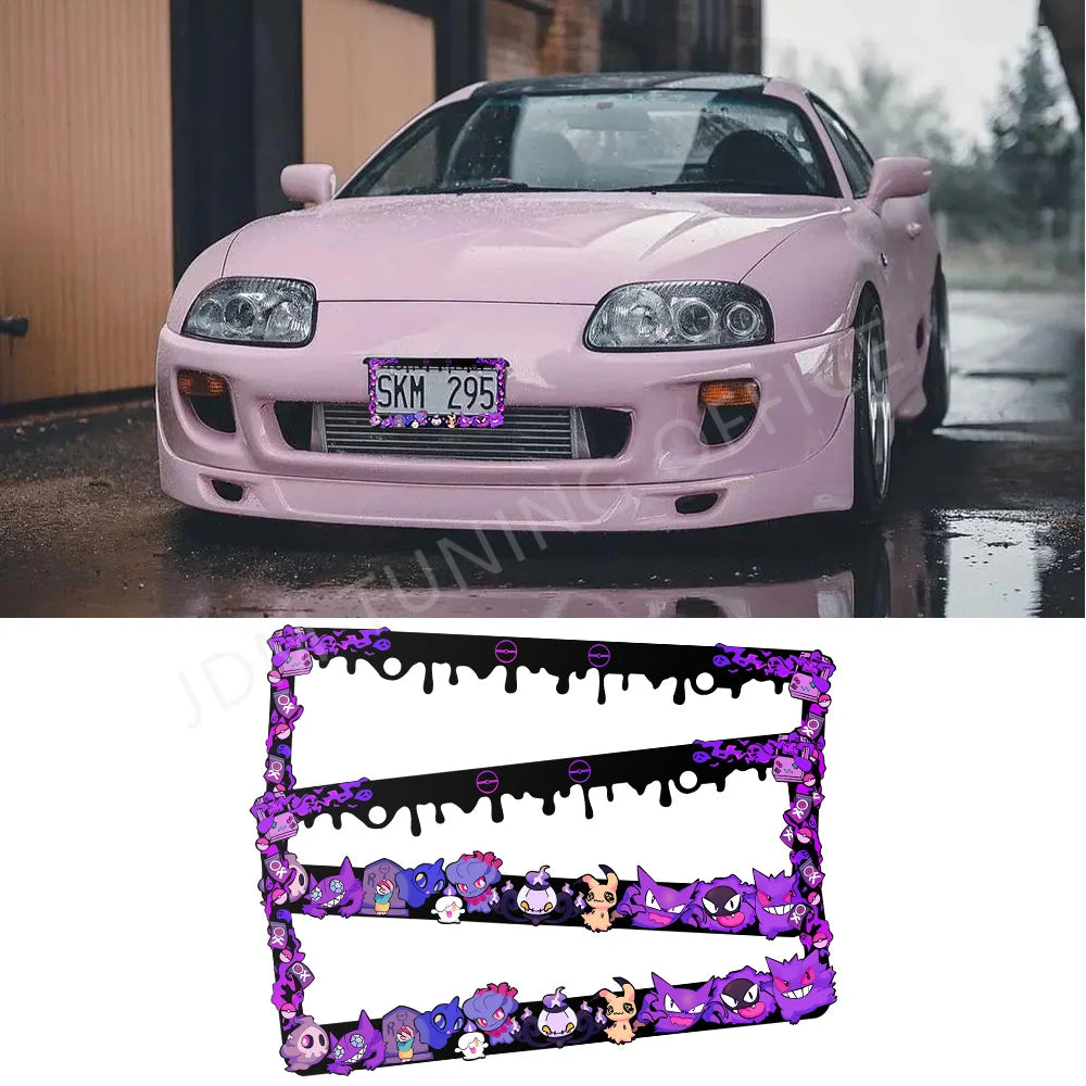 JDM Ghost Anime License Plate Frame Cartoon Devil Universal