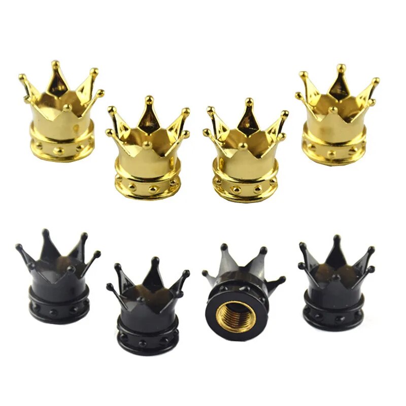 Tire valve cap with crown
