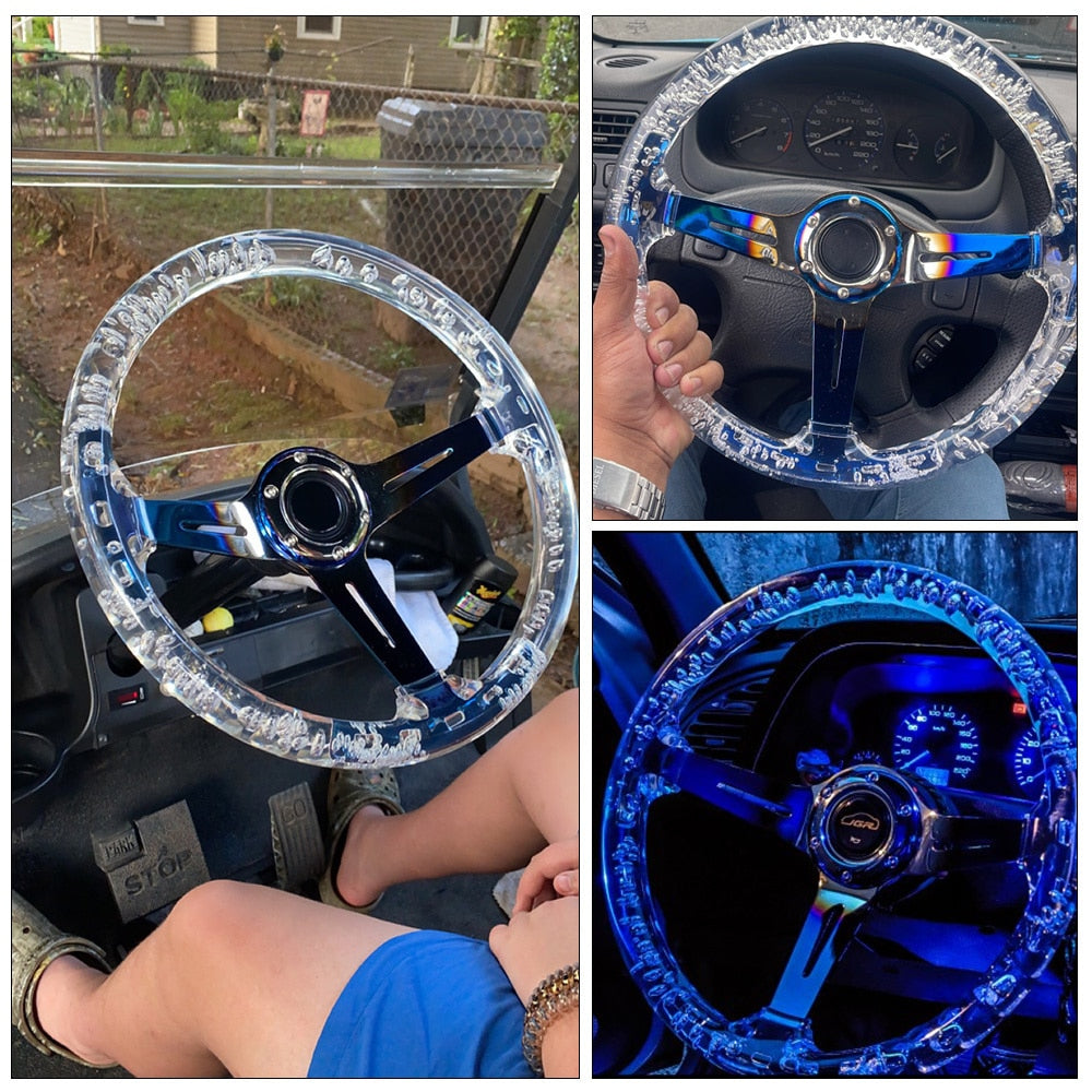 Acrylic sports racing steering wheel universal