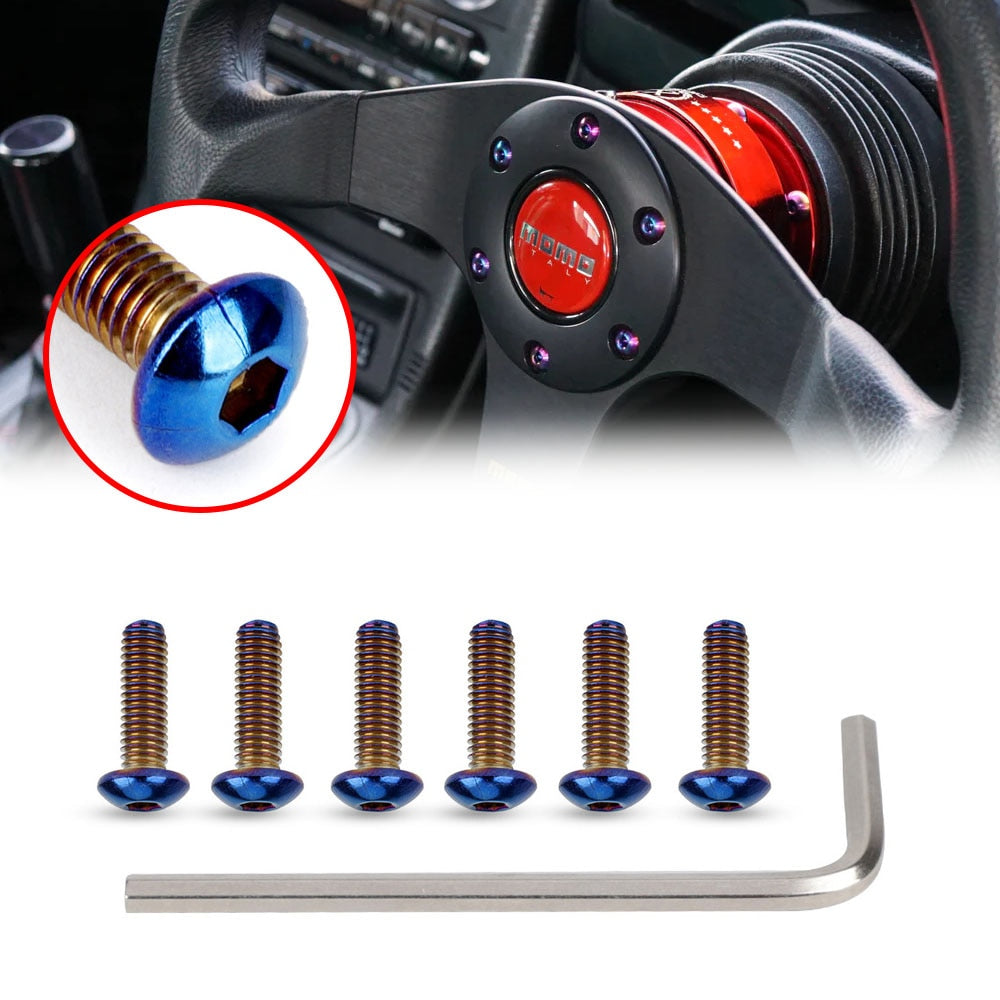 Titanium steering wheel bolts