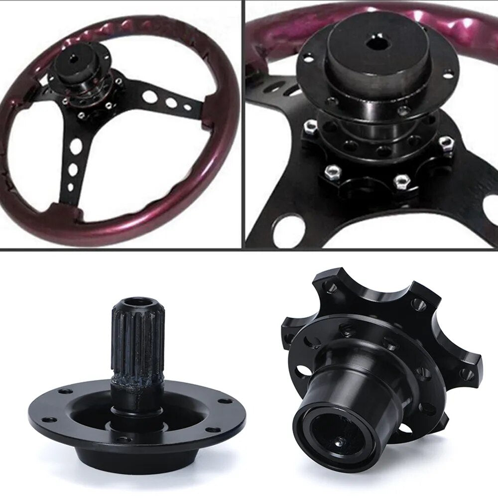 Guick release steering wheel hub adapter