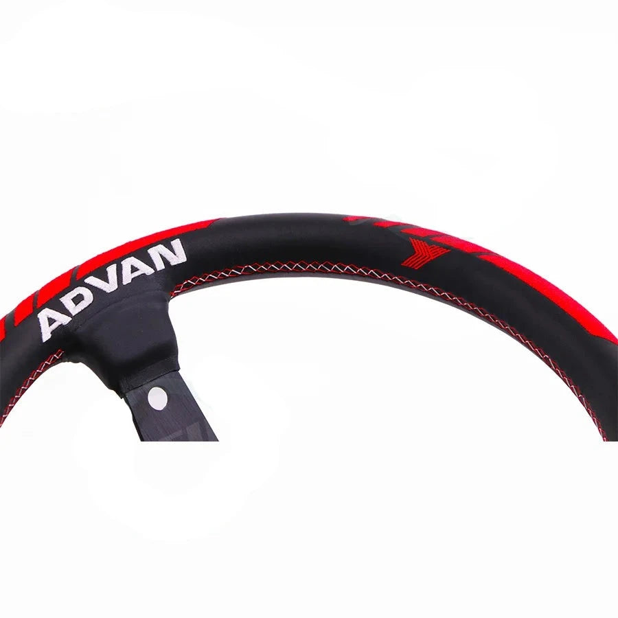 JDM Vertex Leather Embroidered Steering Wheel Racing Sport Drift Steering Wheel