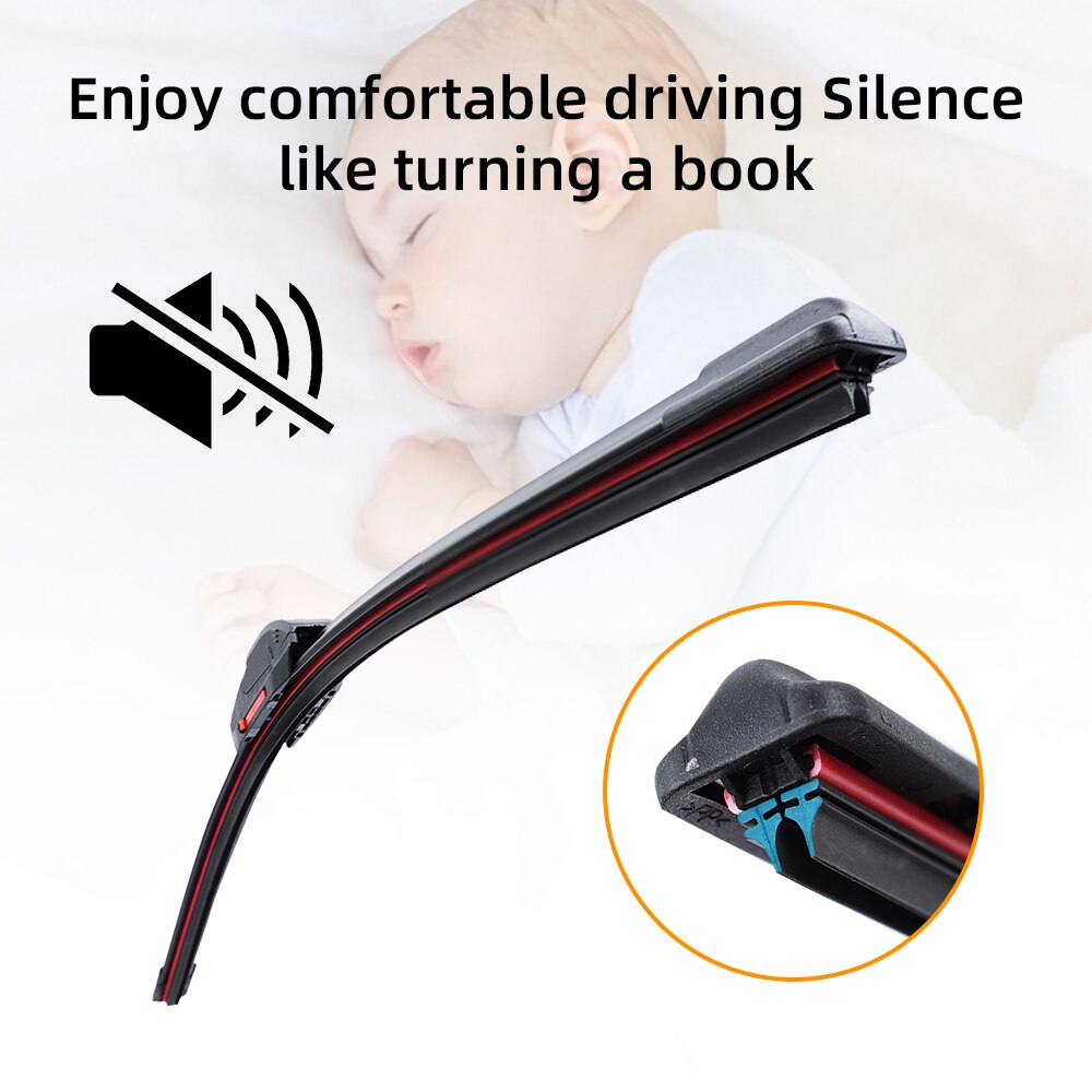 Universal soft double layer rubber car wipers