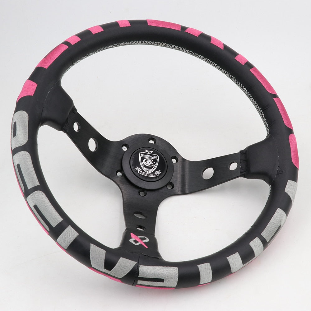 Vertex 1996 13inch Genuine Leather Embroidery Drift Sport Steering Wheel