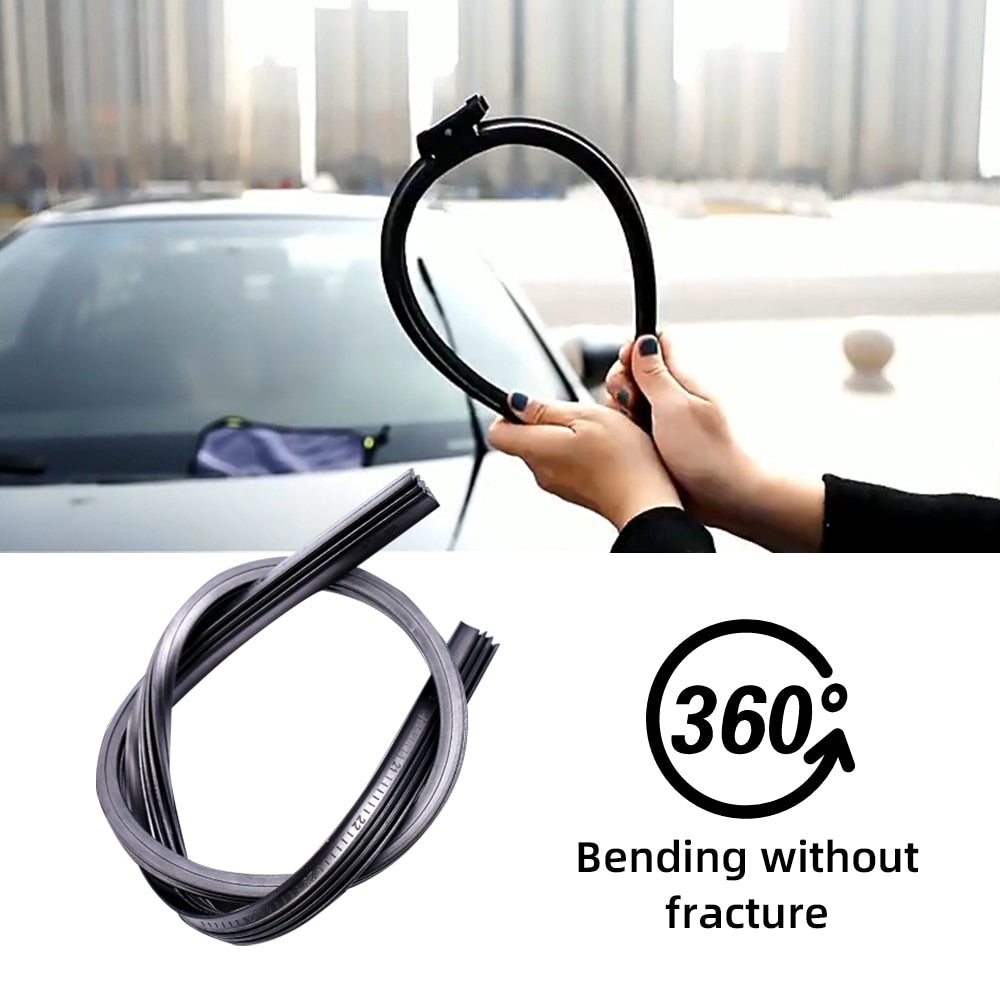 Universal soft double layer rubber car wipers