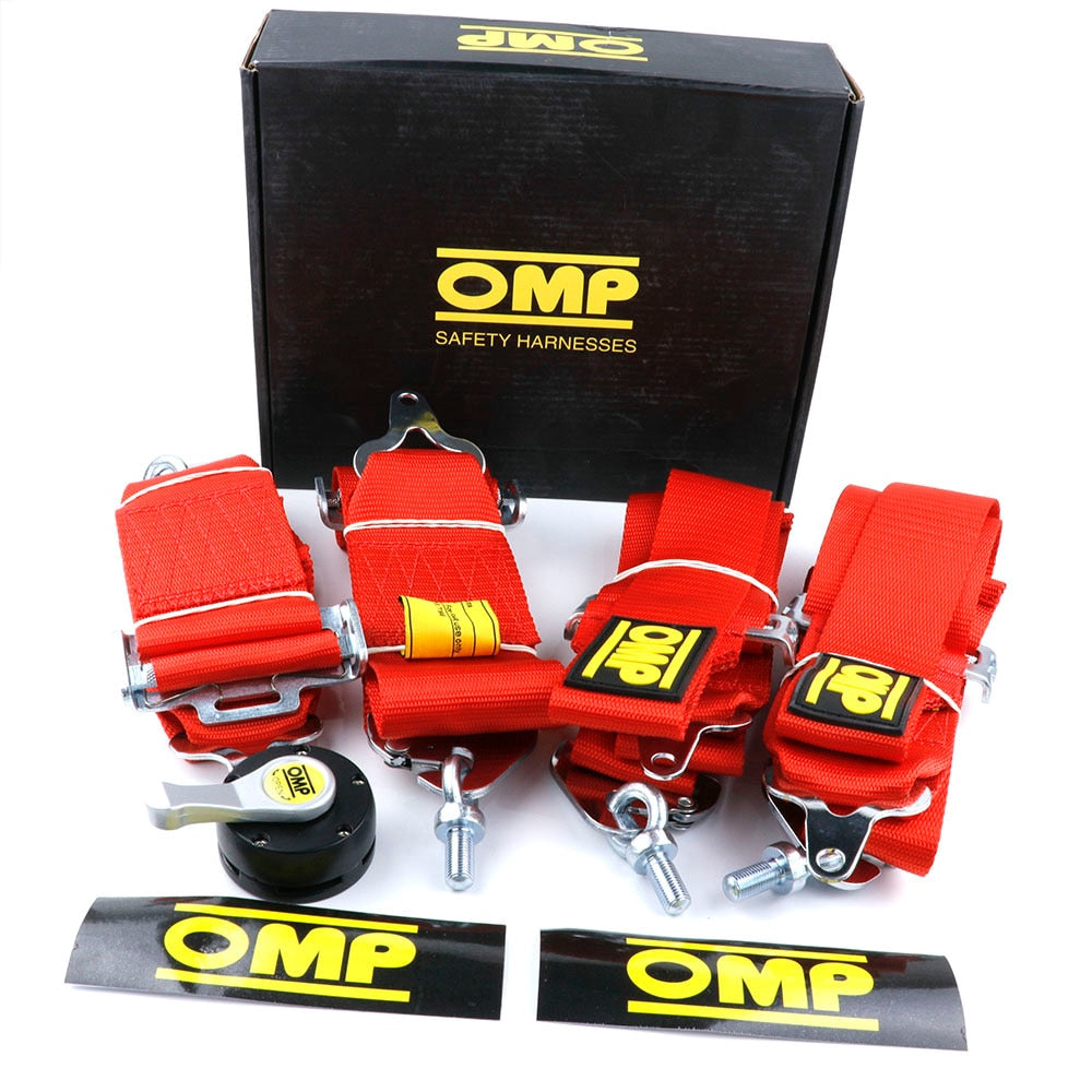 Universal race car seat belt with quick release buckle