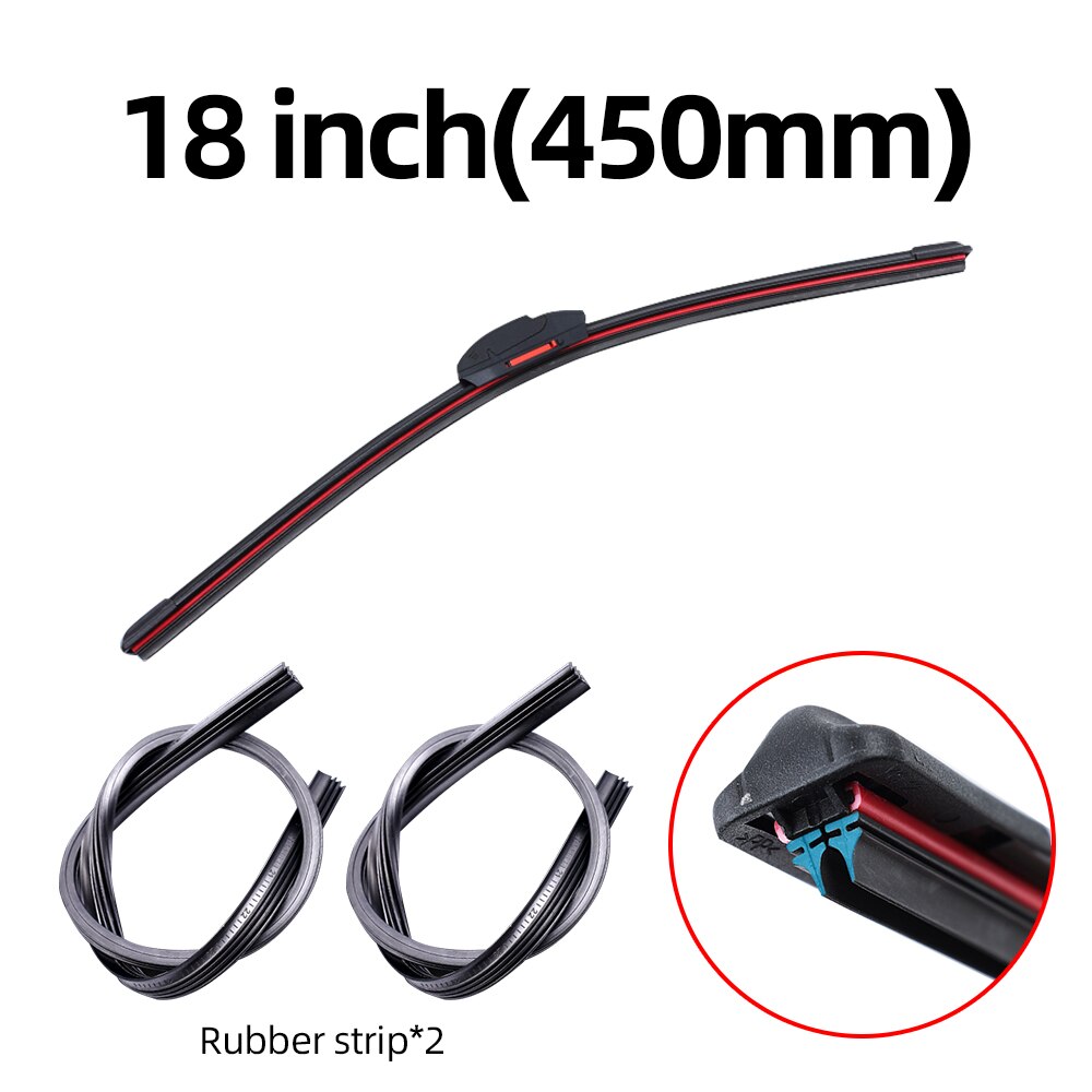 Universal soft double layer rubber car wipers