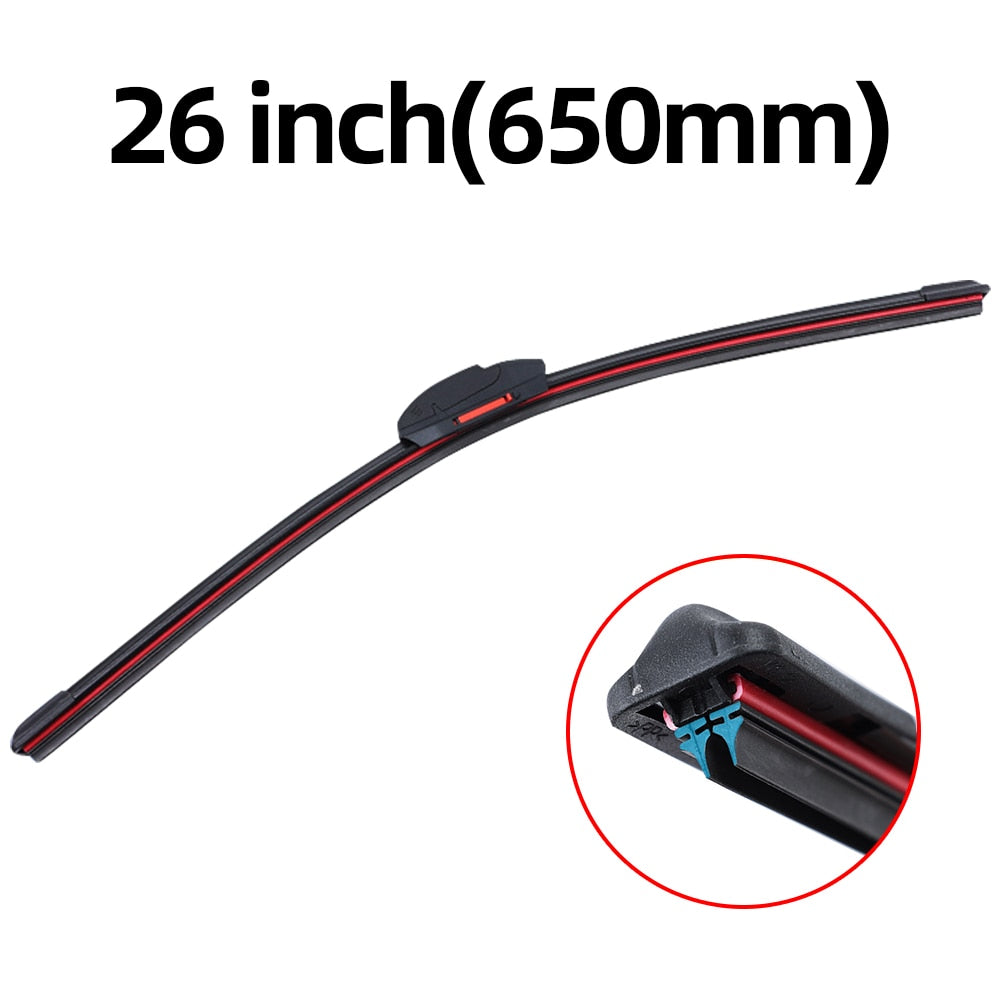 Universal soft double layer rubber car wipers