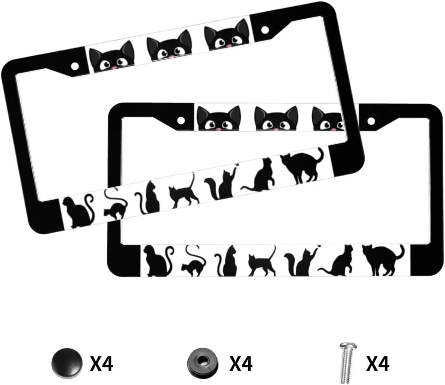 Black Cat License Plate Frame