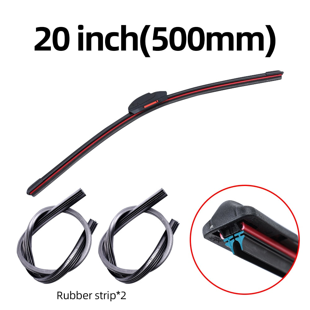 Universal soft double layer rubber car wipers