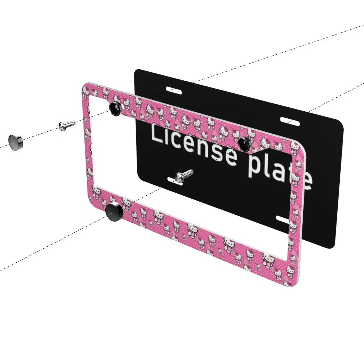 Anime Universal Aluminum Alloy US Car License Plate Frame