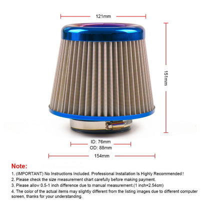 Universal 76mm Air Filter