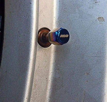 Aluminum blue air valve cap
