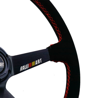 RALLIART black suede leather deep steering wheel