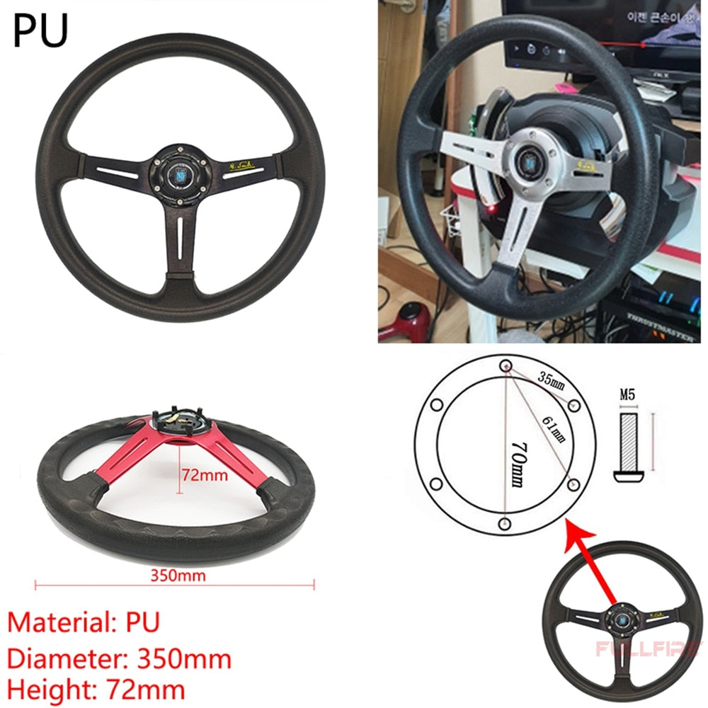 universal classic drift racing microfiber steering wheel