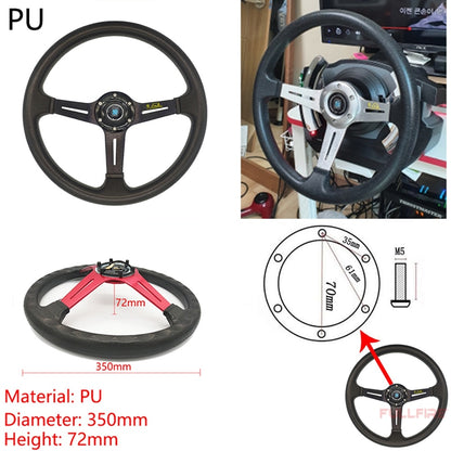universal classic drift racing microfiber steering wheel