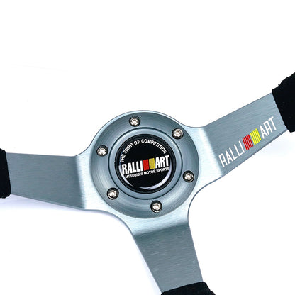 RALLIART black suede leather deep steering wheel