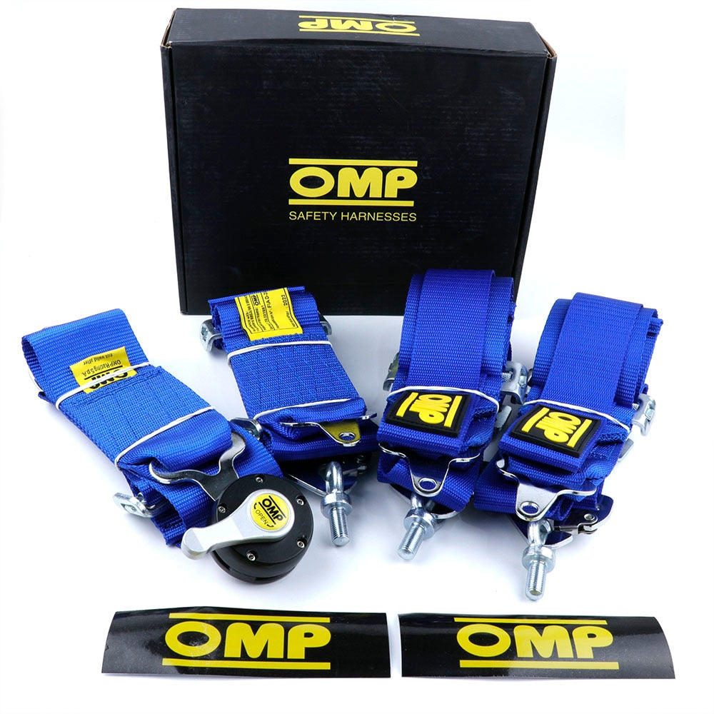 Universal race car seat belt with quick release buckle