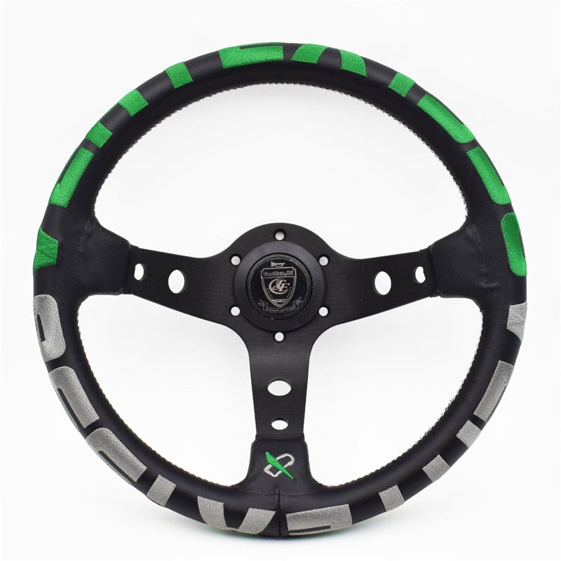 Vertex 1996 13inch Genuine Leather Embroidery Drift Sport Steering Wheel