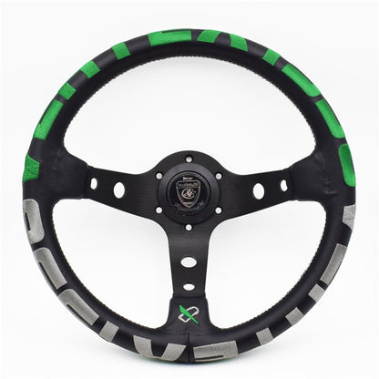 Vertex 1996 13inch Genuine Leather Embroidery Drift Sport Steering Wheel