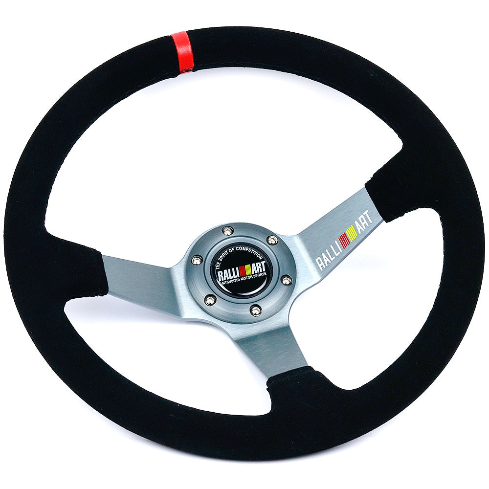 RALLIART black suede leather deep steering wheel