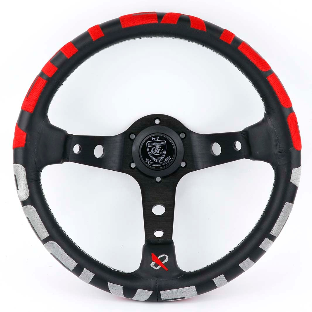 JDM Genuine Leather Embroidery Sport Steering Wheel Drift
