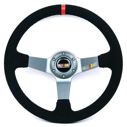 RALLIART black suede leather deep steering wheel