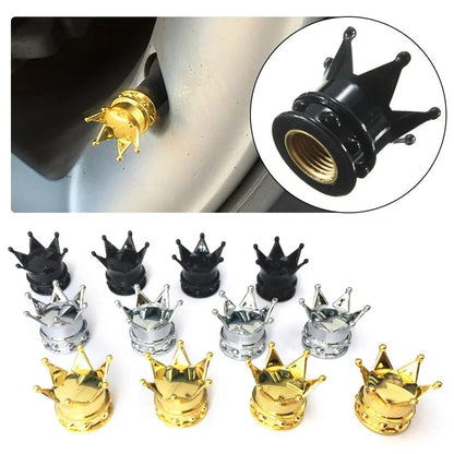 Tire valve cap with crown