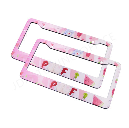 Cute watermelon Japanese anime style license plate frames